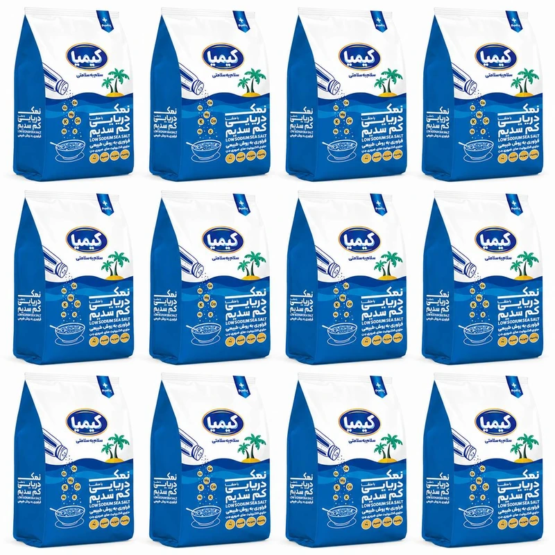 نمک دریایی کیمیا - 500 گرم بسته 12 عددی