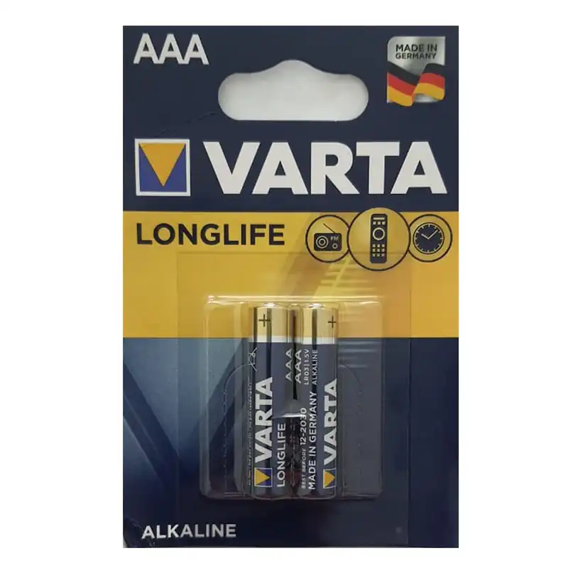 باتری نیم قلمی وارتا مدل Longlife -MN2400-LR03 بسته 2 عددی