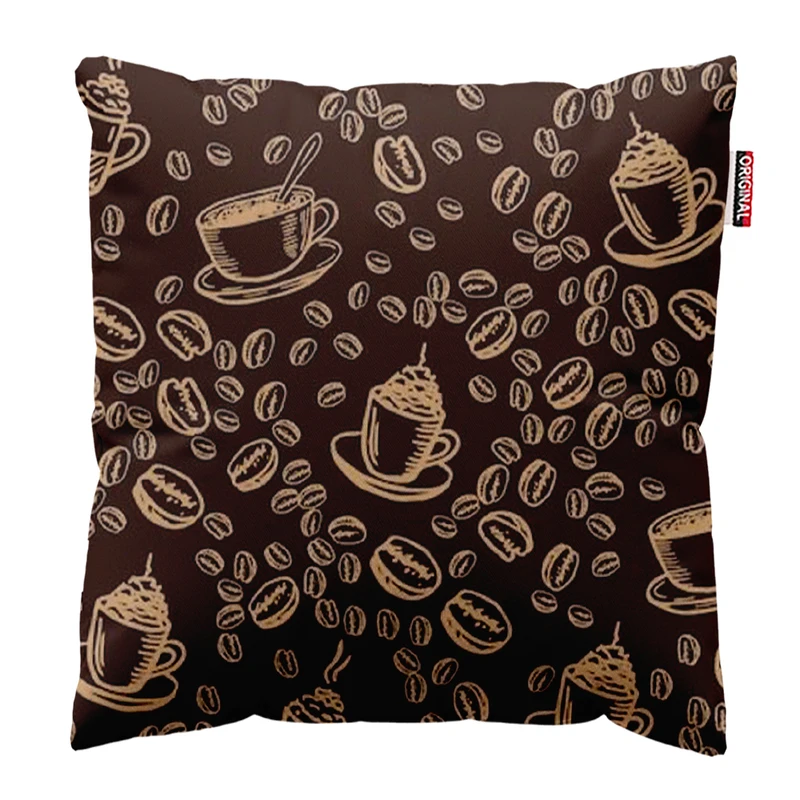 کوسن پاد آفرین طرح قهوه کافی کافه coffee کد 3953 سایز 40*40 سانتی متر