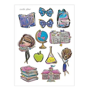 برچسب مدل برش نخورده طرح اسکرپ بوک سفرهای علمی