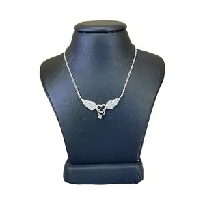 گردنبند نقره زنانه مدل بال و حلقه کد 8332