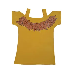 بلوز آستین کوتاه زنانه مدل برگ نگین