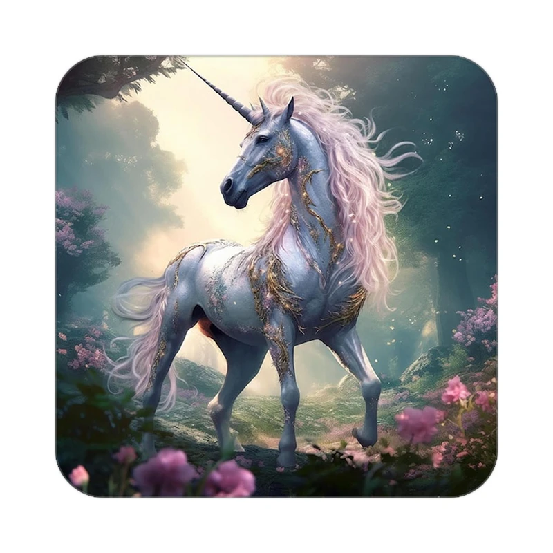 زیر لیوانی کاکتی طرح اسب تک شاخ و یونیکورن مدل mp33062