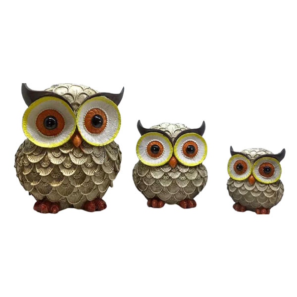 مجسمه مدل جغد خانواده مجموعه 3 عددی