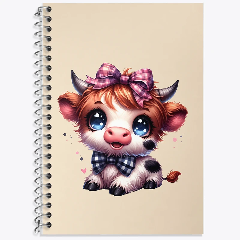 دفتر زبان 50 برگ خندالو مدل دو خط طرح گاو بامزه کد N5483