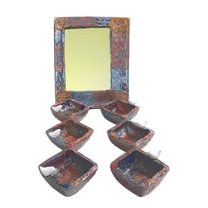 مجموعه ظروف هفت سین 7 پارچه مدل مستطیلی طرح مرغ آمین کد 099-323