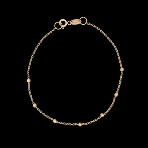 دستبند زنجیری طلا کم اجرت 18 عیار زنانه ناریا مدل البرنادو کد M2-2