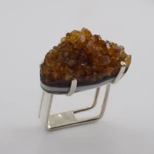 انگشتر نقره زنانه مدل سیترین کد 42