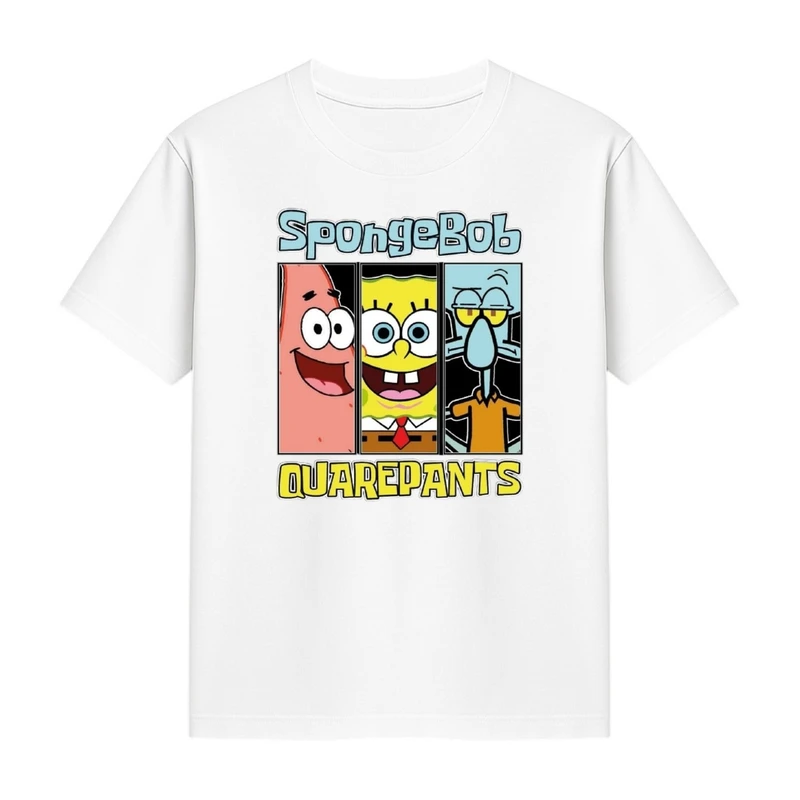 تی‌شرت آستین کوتاه دخترانه مدل باب اسفنجی کد p1 