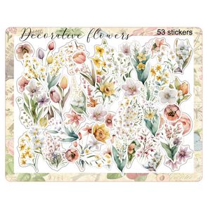 برچسب طرح برش خورده بولت ژورنال و اسکرپ بوک مدل Decorative flowers بسته 53 عددی