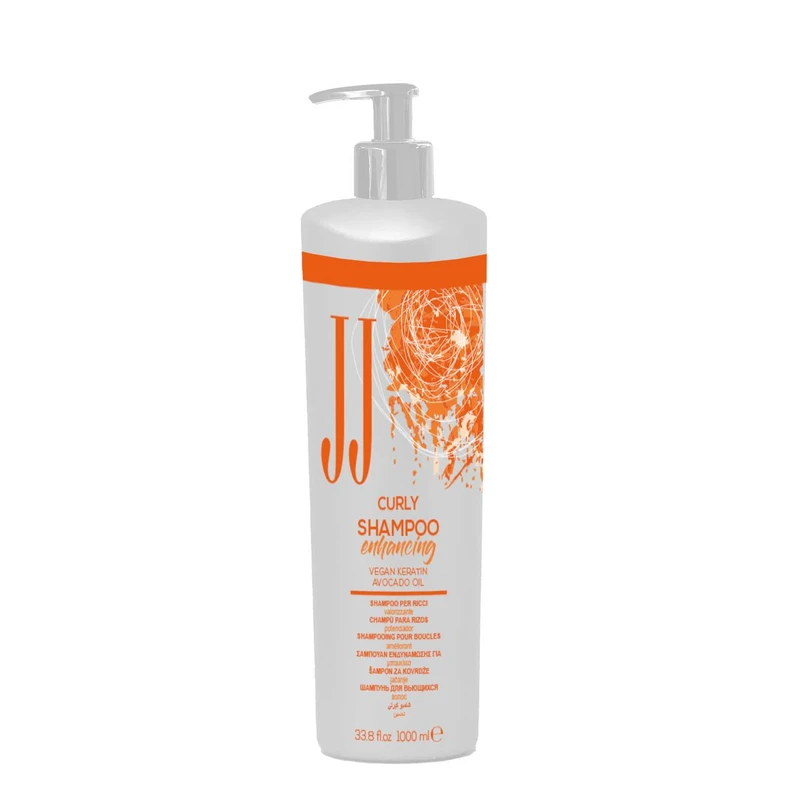 شامپو مو جی جی مدل CURLY enhancing مناسب برای موهای فر و موج دار حجم 1000 میلی لیتر