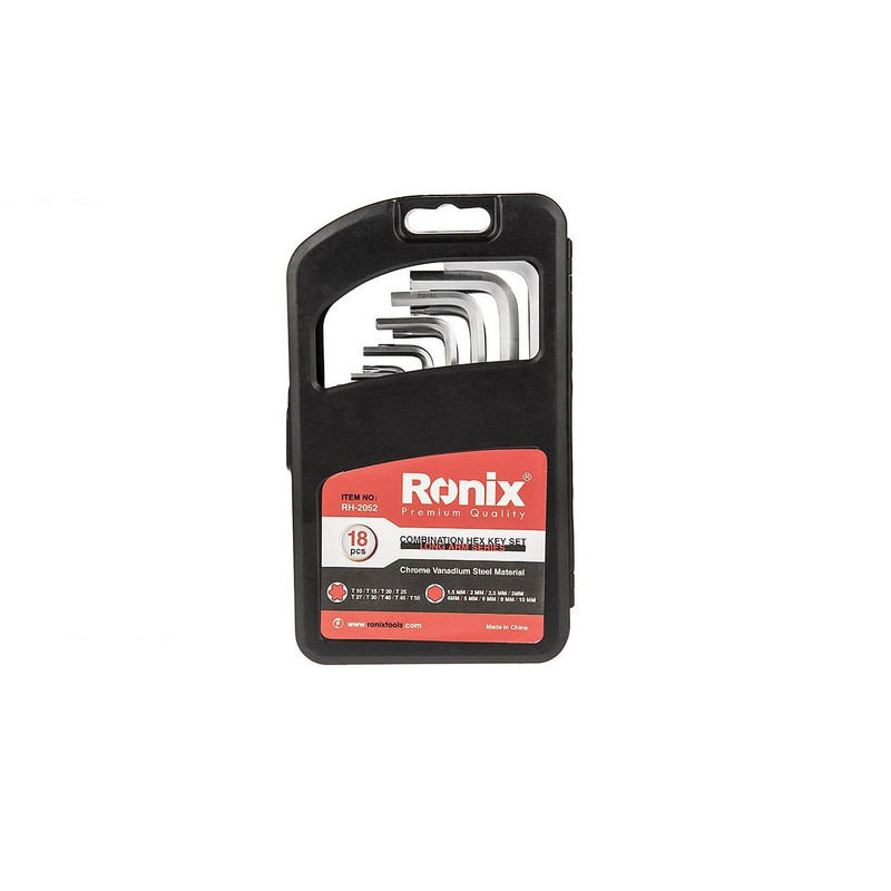 مجموعه 18 عددی آچار آلن و ستاره‌ای رونیکس مدل RON-2052