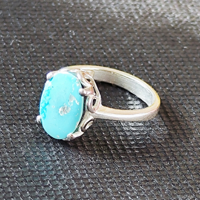 انگشتر نقره زنانه مدل فیروزه نیشابور کد 330