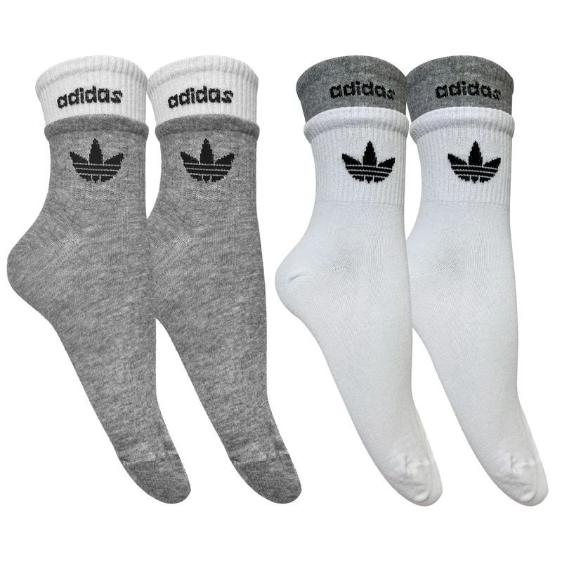 جوراب ورزشی ساق بلند زنانه مدل دوکش کد ADTW بسته 2 عددی