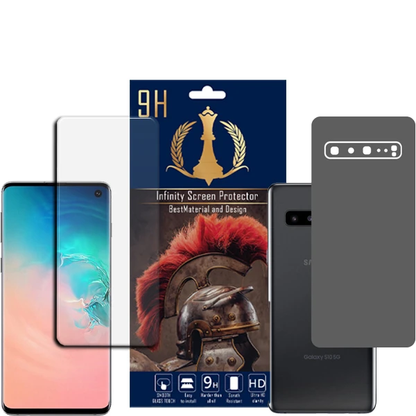  برچسب پوششی اینفینیتی مدل PRO MAX مناسب برای گوشی موبایل سامسونگ Galaxy S10 5G به همراه محافظ صفحه نمایش