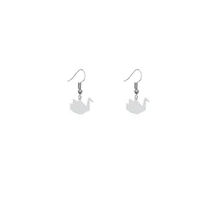 گوشواره نقره زنانه هایکا طرح قو مدل n.ha305
