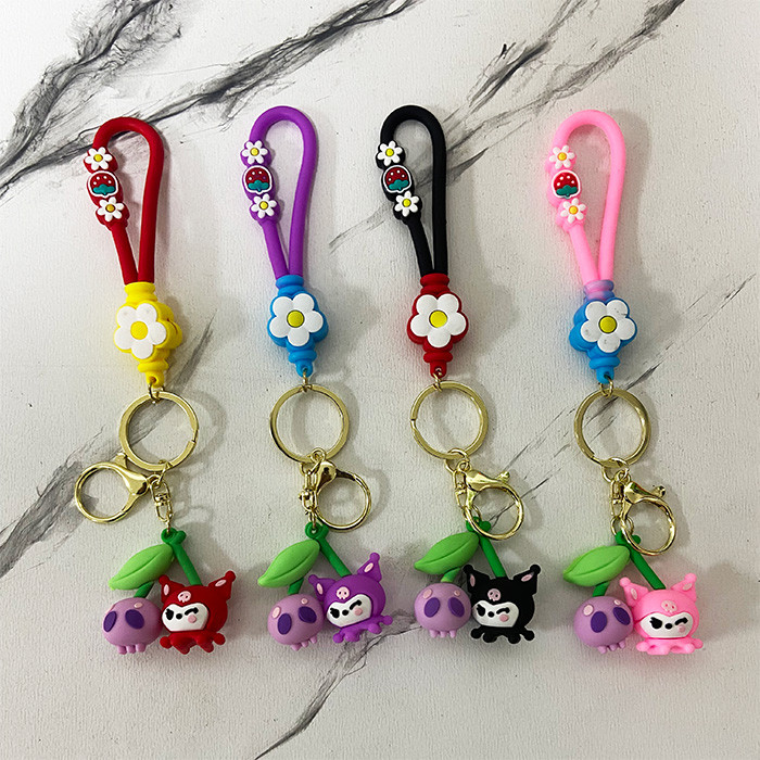 جاکلیدی دخترانه مدل کرومی گل دار