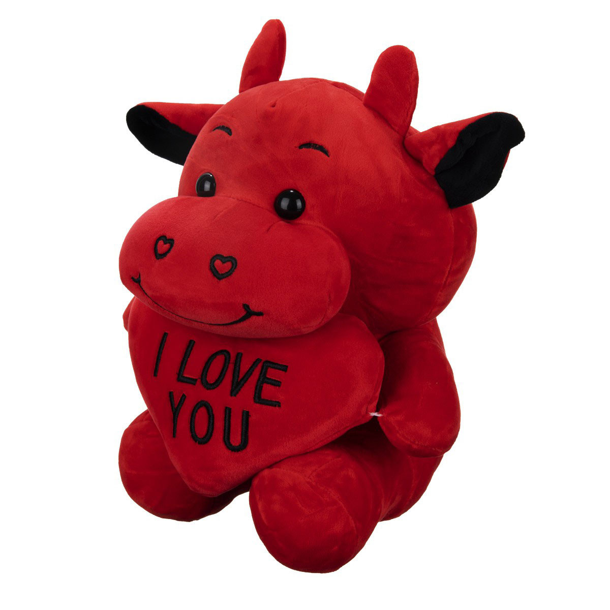 عروسک طرح گاو مدل I Love You سایز 24 سانتی‌متر