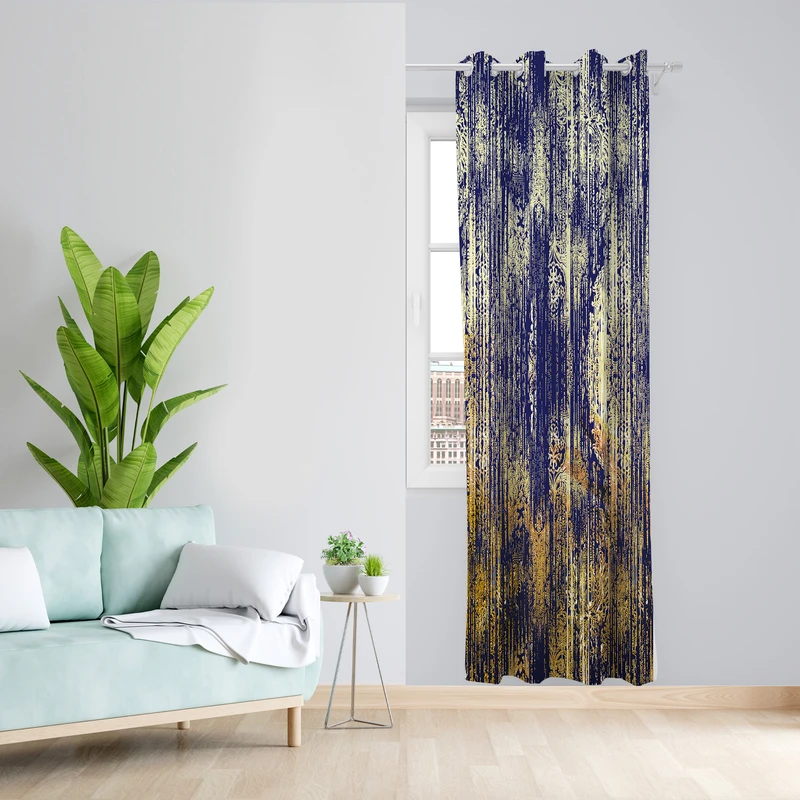 پرده طرح پتینه مدل مخمل پانچی کد L 1029R L Z سایز 140x200 سانتی متر