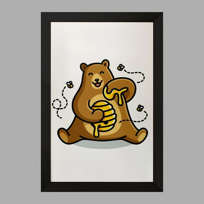 تابلو خندالو مدل حیوانات بامزه خرس کد 28375