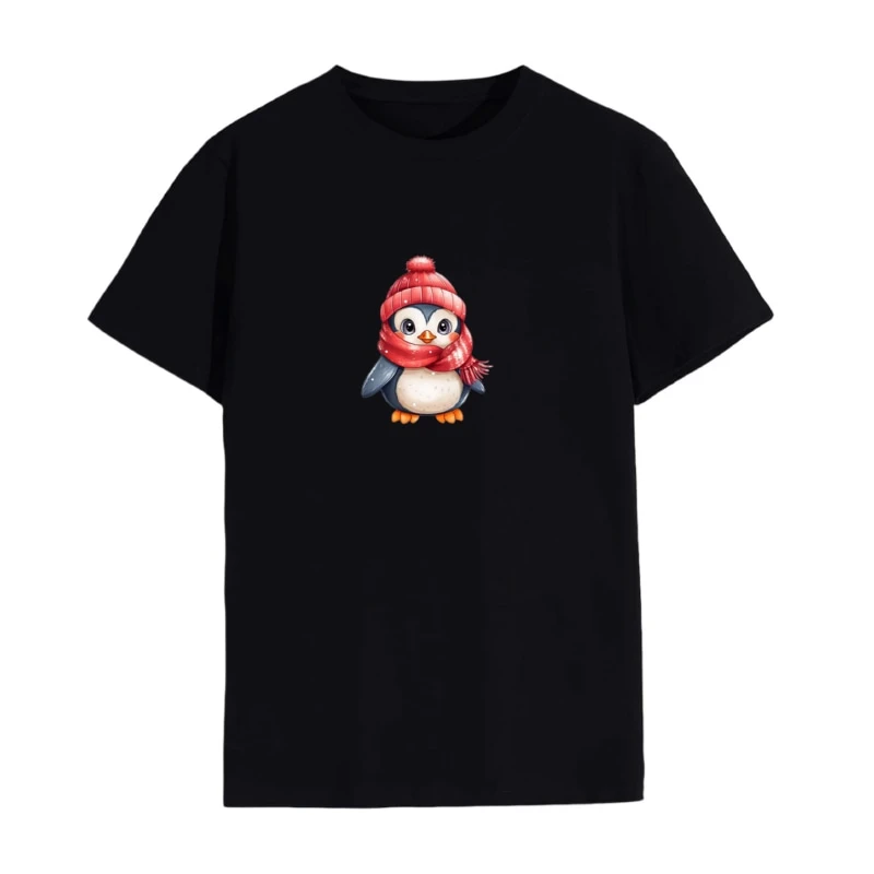 تی شرت لانگ زنانه مدل پنگوئن زمستونی