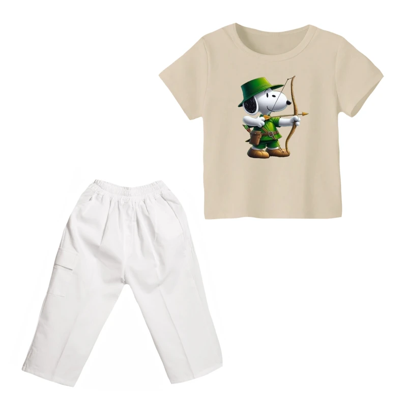 ست تی شرت و شلوارک پسرانه مدل اسنوپی کد ۴۳