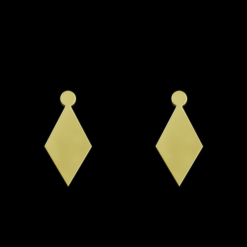 گوشواره طلا 18 عیار زنانه مدوپد مدل لوزی کد GA1-13513