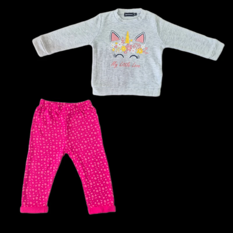 ست سویشرت و شلوار راحتی دخترانه مدل تک شاخ 