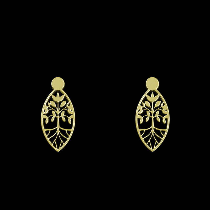 گوشواره طلا 18 عیار زنانه مدوپد مدل درخت کد GA1-14345