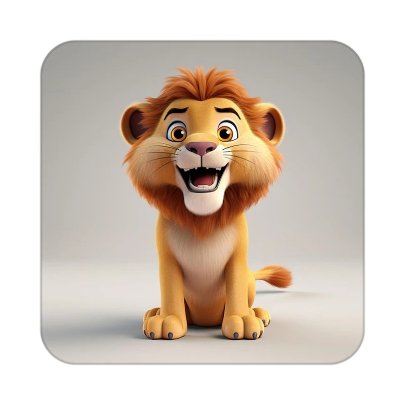 زیر لیوانی کاکتی طرح شیر مدل mp23473