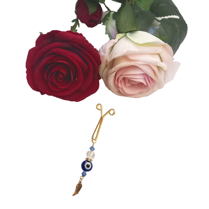 ست گیره روسری و سنجاق سینه زنانه مدل چشم نظر 1121