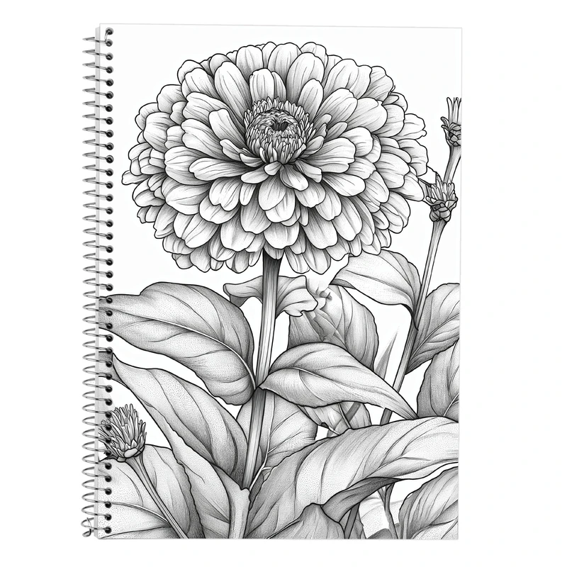 دفتر زبان 50 برگ مدوپد مدل دو خط طرح گل کد DF13775