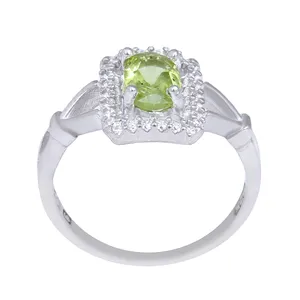 انگشتر نقره زنانه مدل سنگ زبرجد تراش جواهری کد AWR_917