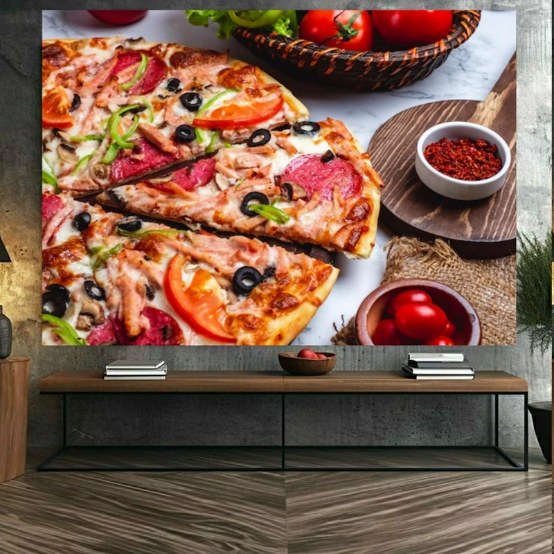 تابلو بوم طرح مخمل فست فود مدل قاچ پیتزا کد BK23453