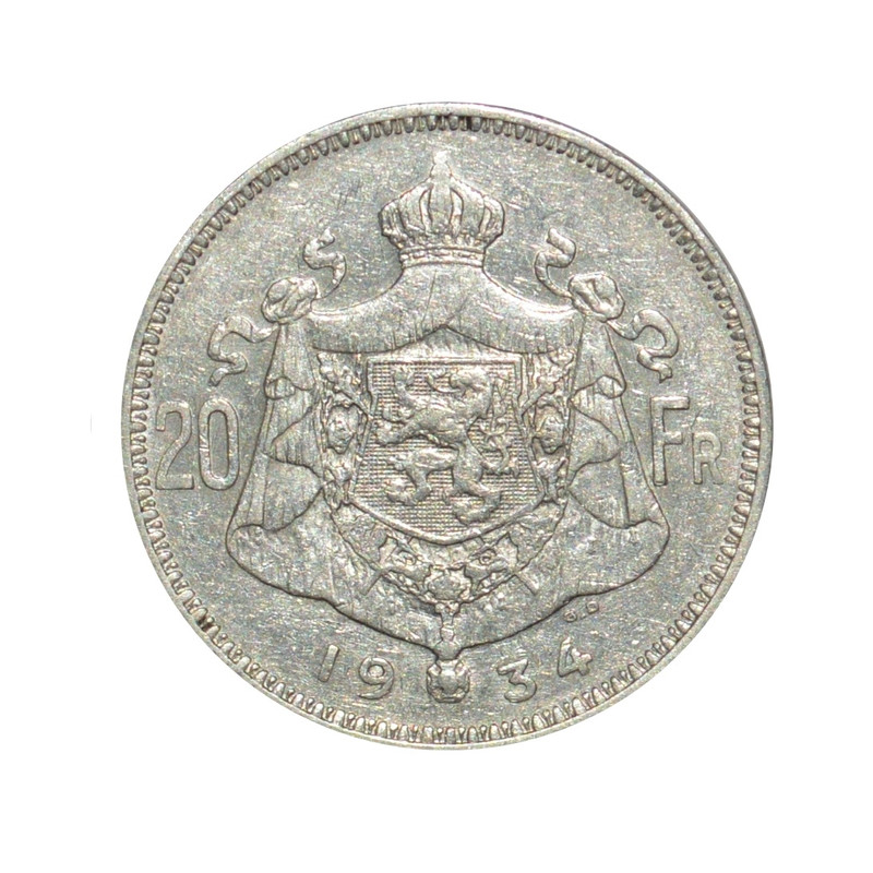 سکه تزیینی مدل بلژیک 20 فرانک 1934