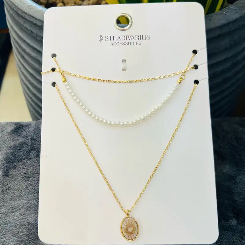گردنبند زنانه استرادیواریوس مدل Charm بسته 3 عددی