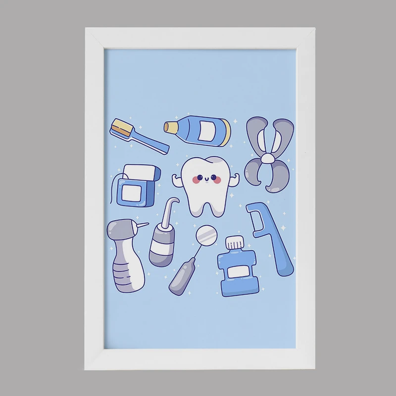 تابلو کودک خندالو مدل دندان و دندان پزشکی کودکانه کد 36740