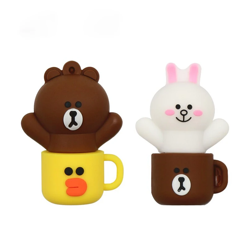 فلش مموری طرح خرس براون و کانی مدل Ul-Line friends ظرفیت 8 گیگابایت مجموعه دو عددی