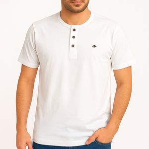 تی‌شرت آستین کوتاه مردانه مدل سه دکمه