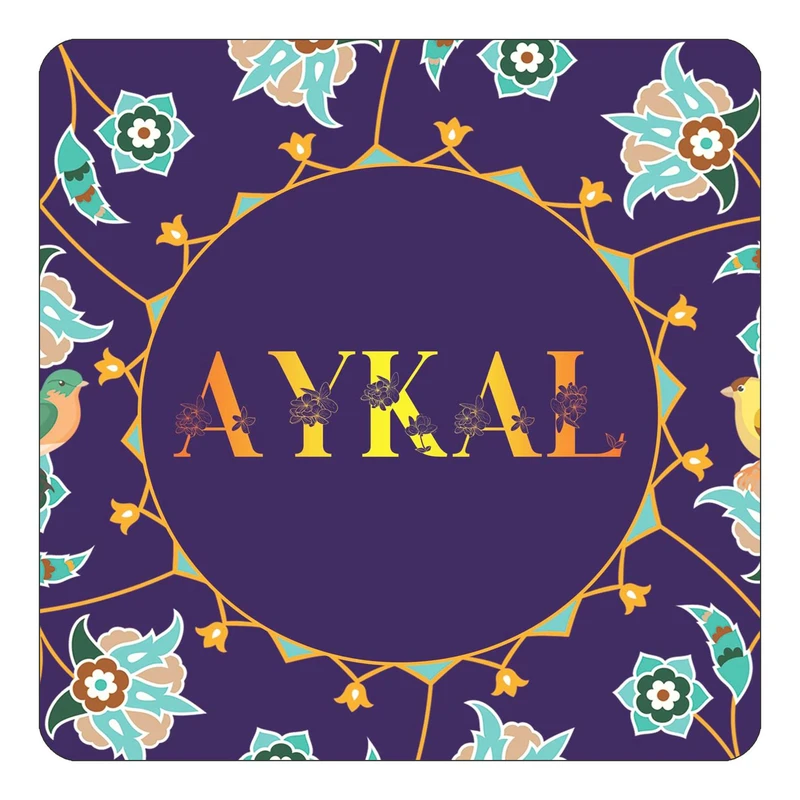 مگنت کاکتی طرح اسم آیکال aykal مدل گل و بلبل کد mg11990