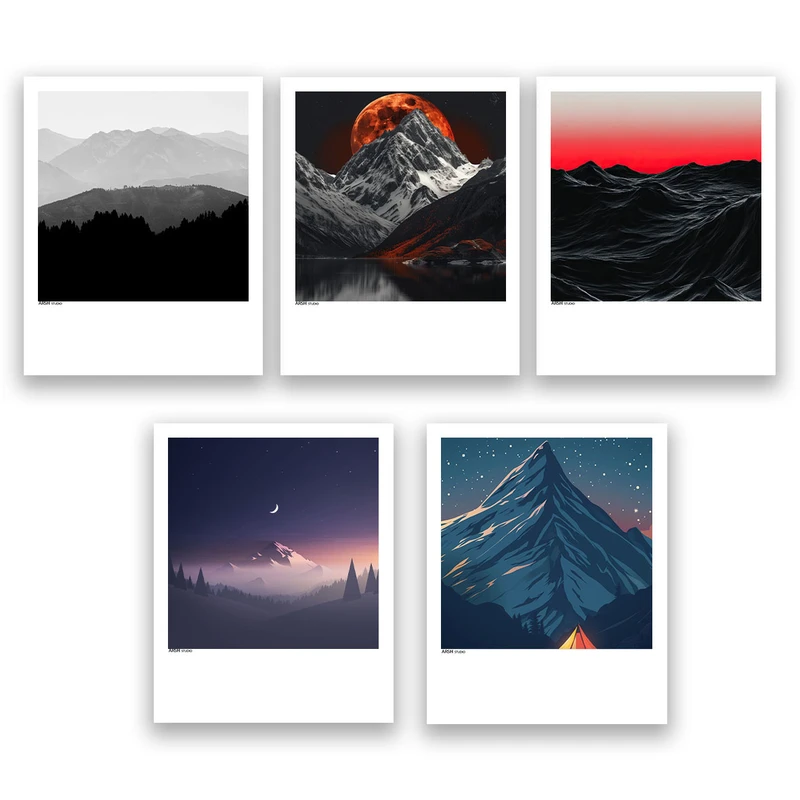 آویز تزیینی عرش مدل فانتزی منظره کد Asa1004 مجموعه پنج عددی