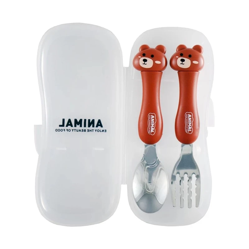 قاشق و چنگال کودک مدل عروسکی طرح خرس تدی کد S18