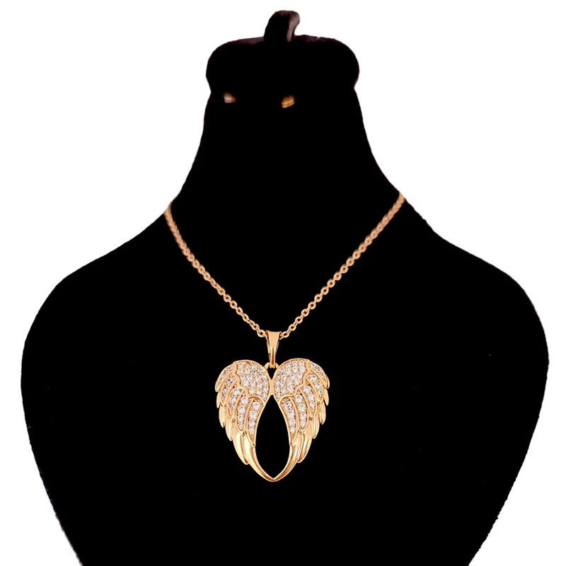 گردنبند زنانه ژوپینگ مدل بال فرشته فول نگین