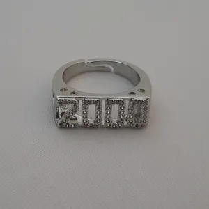 انگشتر زنانه مدل سال میلادی نگینی 2000