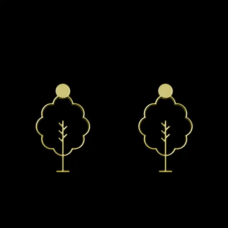 گوشواره طلا 18 عیار زنانه مدوپد مدل درخت کد GA1-15752