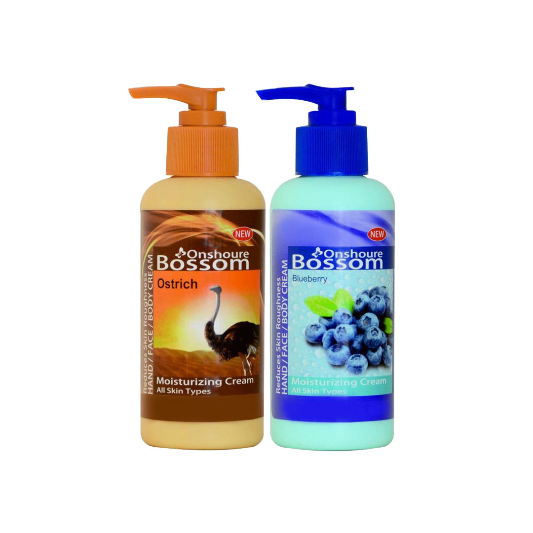 کرم آبرسان انشور بوسوم مدل روغن شترمرغ و بلوبری حجم 250 میلی لیتر مجموعه 2 عددی کرم آبرسان انشور بوسوم مدل روغن شترمرغ و بلوبری حجم 250 میلی لیتر مجموعه 2 عددی
