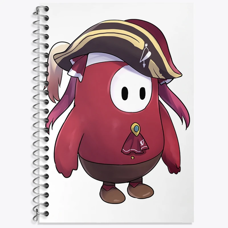 دفتر زبان 50 برگ خندالو مدل دو خط طرح بازی فال گایز (Fall Guys) کد 32801