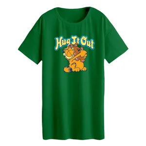 تی شرت لانگ زنانه مدل گارفیلد و عروسک