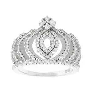 انگشتر نقره زنانه مدل تاج AMT-R135