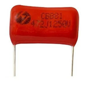 خازن پلی استر 4.7 نانو فاراد 1250 ولت مدل 001 بسته5 عددی